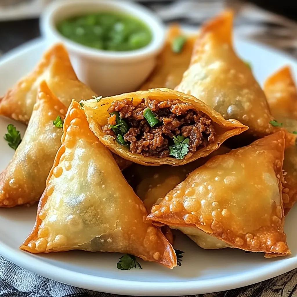 Samoussas Bœuf (sauce soja oignon-vert)